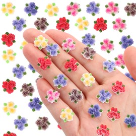 WOZADU 100 PCS Tiny Rose for Dollhouse Miniatures Mini Flowers for Crafts Mini Resin Things for Dollhouse Mini Rose Micro Landscaping Decoration