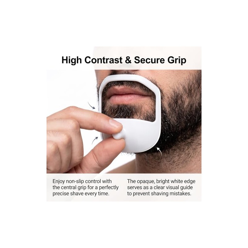 Beard Shaping Template Set, 5 Grooming Tools for Mustache and