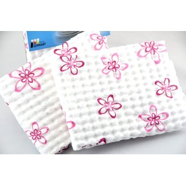 Flinka Quilted Kitchen Cloth 2 Count Pack - Large (14in.x14in.) Absorbent Hand Towels for Kitchen, Counters & Washing Dishes - Natural Viscose Sponge Cloth - Eco Friendly - Sustainable