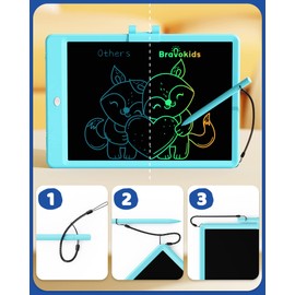 Bravokids Toys for 3-6 Years Old Girls Boys, LCD Writing Tablet 10 Inch Doodle Board, Electronic Drawing Pads, Educational Birthday Gift for 3 4 5 6 7 8 Years Old Kids Toddler (Blue)
