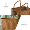 Sewroro Picnic Basket with Handles Handmade Plastic Woven Basket Multifunctional