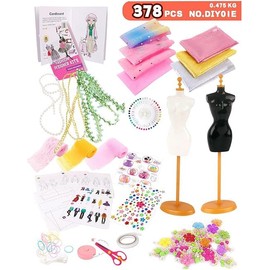 MEIYUETAOSI Fashion Designer Kits for Girls, Creativity DIY Arts & Crafts Toys Fashion Design Sketchbook with Mannequins, Arts and Crafts Sewing Kit for Kids Ages 8-12+ Birthday Girls Gift