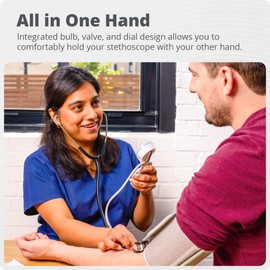 Greater Goods Sphygmomanometer, Latex-Free Manual Blood Pressure Cuff, Home Use, Elderly Care with Carrying Case, Cloud Gray