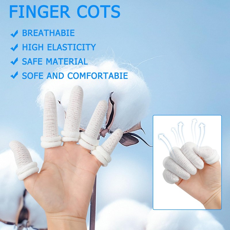 BLMHTWO 30PCS Finger Bandages, Cotton Tubular Finger cots, Elastic Finger