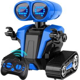 MindPal Robot Toys for Boys Girls with Auto-Demonstration Robots for Kids Remote Control Kids Robot Rechargeable Emo Robot with LED Eyes Smart Robot Age 3 Years and Up - Blue