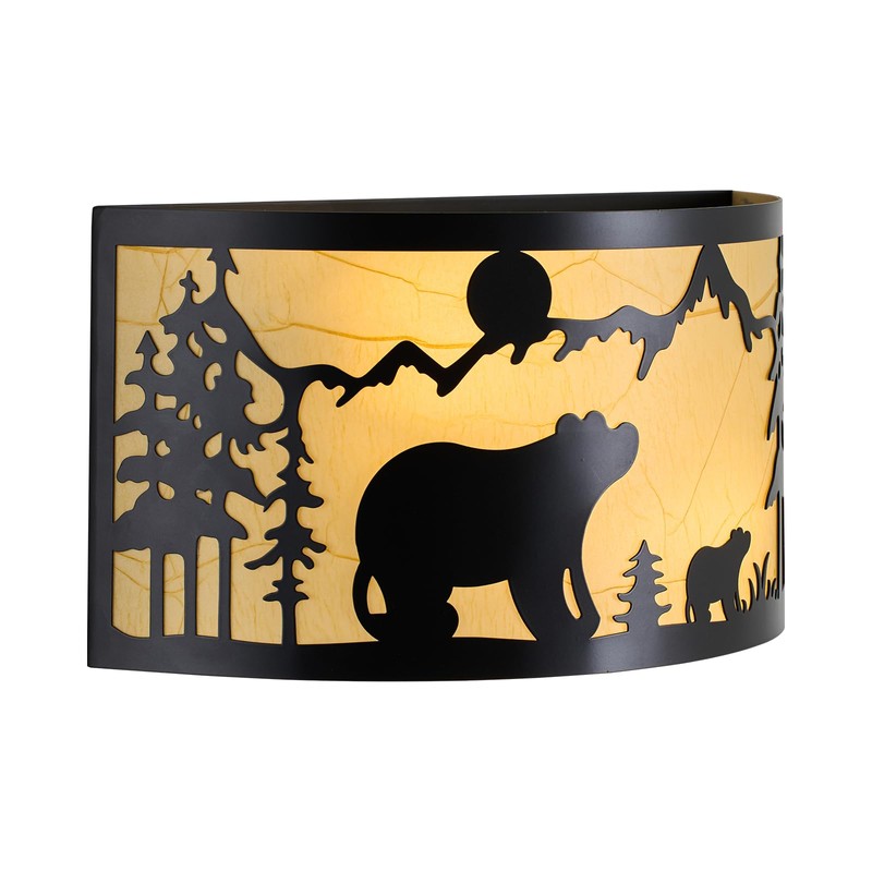 SAYTOP Rustic Bear Wall Sconces Farmhouse Industrial Wall Lamp, Indoor