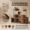 Glass Coffee Canister Set of 2 with Acacia Wood Lids