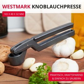 Westmark Novapress Black Edition Garlic Press - Ergonomic Premium Garlic Press & Ginger Press for Garlic & More - Anthracite