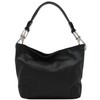 Hobo Shoulder Bag with Big Snap Hook Hardware (Black)