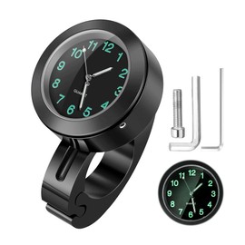 Motorcycle Handlebar Clock Bike Handlebar Mount Clock 7/8" Universal Waterproof Motorcycle Handlebar Mount Watch Aluminum Shock Resistant Waterproof Luminous Mount Clock Radio Waterproof Luminous