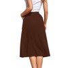 ZOYEESHINE Women's Modern Button Front Skirt: High Waist Pleated Midi