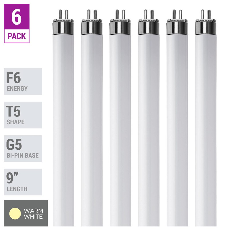 (Pack Of 6) F6T5/WW - T5 Fluorescent 3000K Warm White