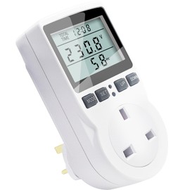 KETOTEK Power Meter Plug Energy Monitor, Watt Meter LCD Display Electricity Usage Monitor 11 Monitoring Modes, Watt Volt Amp Power Consumption Meter Overload Warning for Home Appliances