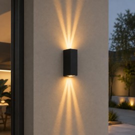 Bofea-Outdoor Waterproof Wall Sconce,Modern Black Wall Sconces