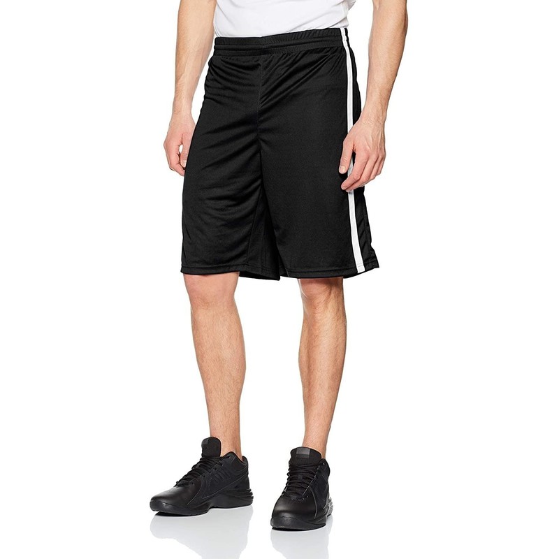 Spiro Mens Quick Dry Basketball Shorts (L) (Black / White)