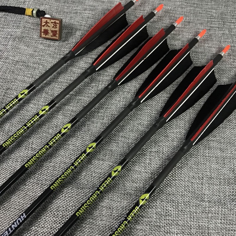 Wzenclave 50 Pcs Arrows Vanes 4-inch Shield Shaped Feather, Left
