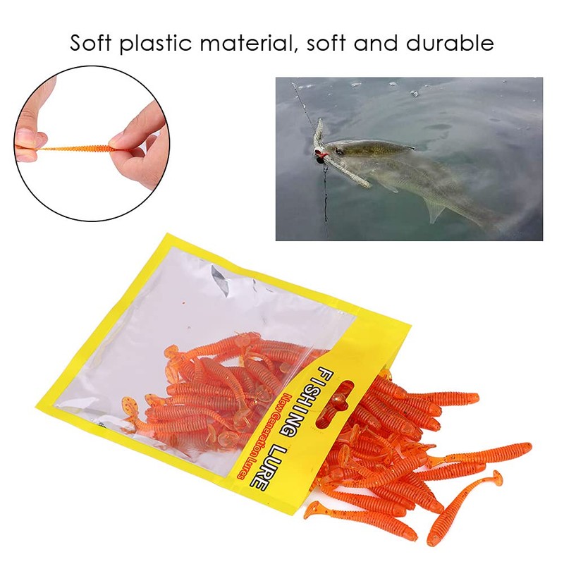 50 Pcs 5cm Fishing Lures, Fishing Baits Soft Plastic Fishing