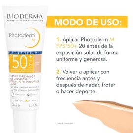 BIODERMA, Protector Solar, Photoderm M Tono Claro, FPS50+, Alta Cobertura en Manchas, Acabado Mate, 40ML