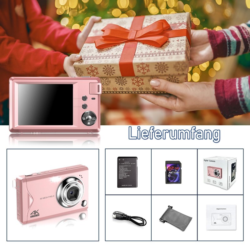 Digital Camera, 4K HD 1080P 48MP Photo Camera Compact Camera,