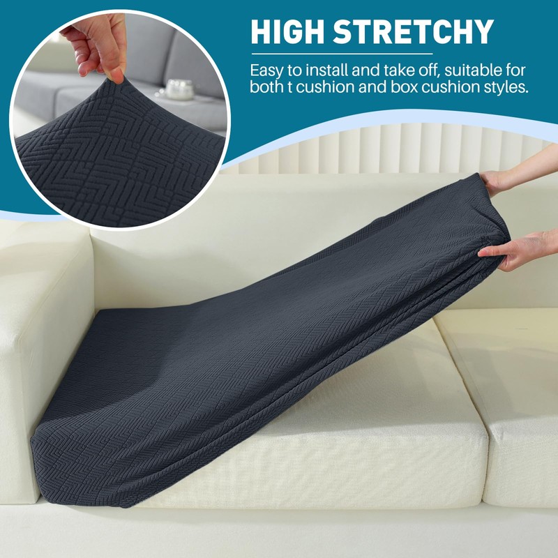 YSTELLAA Stretch Seat Cushion Cover, Sofa Seat Cushion Cover, Non-Slip,
