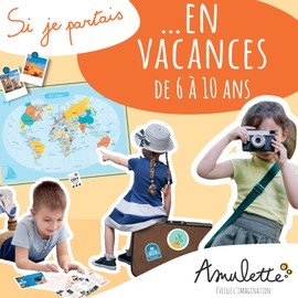 Amulette - Suitcase SI Je Partais en Vacances - Educational Game 6 to 10 Years - 50 + Accessories for Traveler Play - Toy Gift for Children Girls Boys Travel VACA
