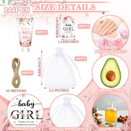 Dansib 48 Sets Baby Shower Hand Cream Baby Shower Party Favors for Guests Christmas Hand Cream Gift Bulk Travel Size Hand Lotion Hand Cream Set for Wedding Baby Shower Christmas (Baby Girl)