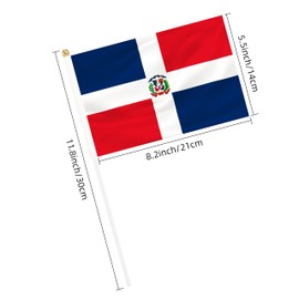 Rotenl 50 Pack Dominica Republic Hand Held Mini Flags, Small Dominican Stick Flags with Pole, International Country Flags, Festival Events, Parades, Patriotic, Indoor and Outdoor, Party Decorations (Dominica)