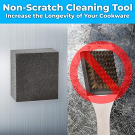Heavy Duty, Non-Toxic Black Grill Brick Cleaner 8 Pack Reusable Chemical Free BBQ Pumice Cleaning Block for Flattops, Grills and Griddles. Non Scratch Grillstone is the Perfect Barbecue Scouring Tool