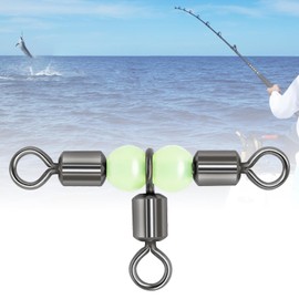 HARUMAKI スイベル 釣り用スイベル 銀色 25個セット ボールベアリング 夜光玉 T型 ステンレス 耐腐食 360度回転 クイックチェンジ 釣り道具 渓流釣り 海釣り (1*2)