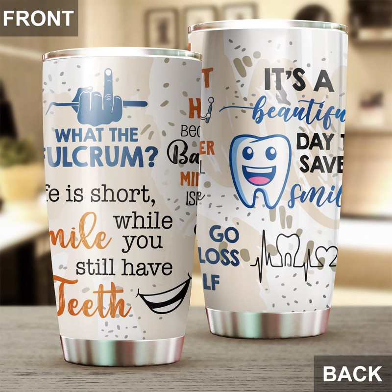 MEDROC Vaso higiénico dental de acero inoxidable de 20 onzas,