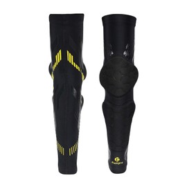 Kuangmi Arm Sleeves Compression Elbow Pads Use for Sports and Daily Support (Yellow Black/Pair, L)