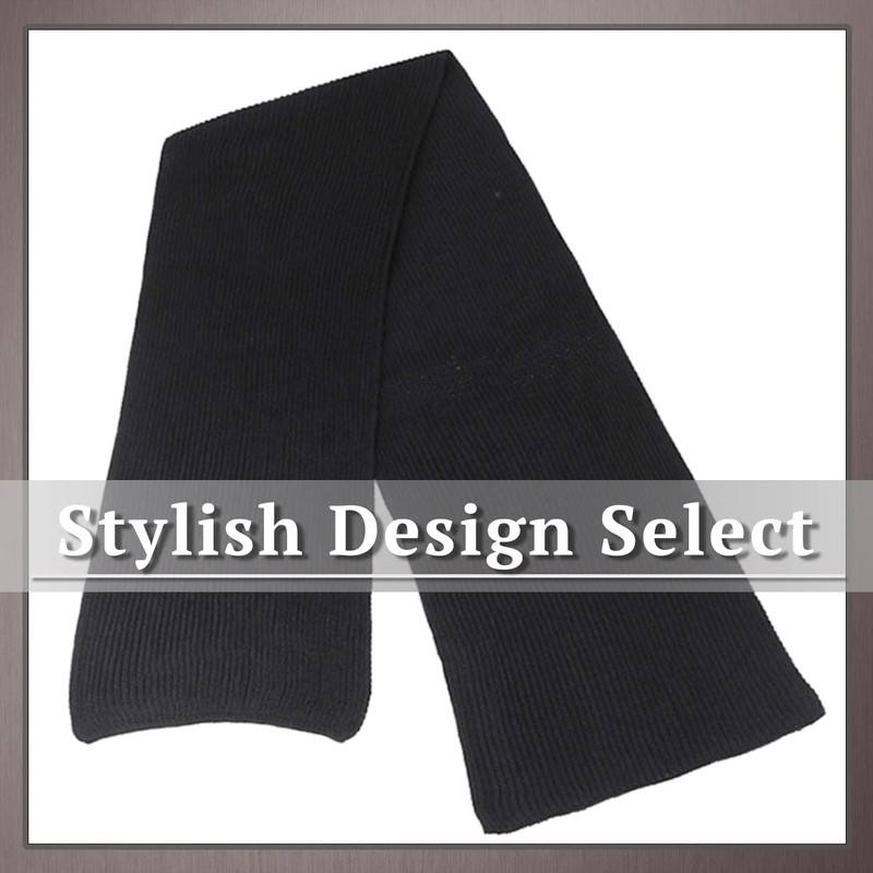 ONE LIMITATION SF010 Plain Knit Long Scarf, Thick, Cold Protection,