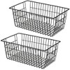SANNO Metal Wire Storage Baskets, Farmhouse Baskets Large Refrigerator Freezer