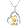 Flpruy Cat Necklace 925 Sterling Silver 2 Cat Pendant Cat
