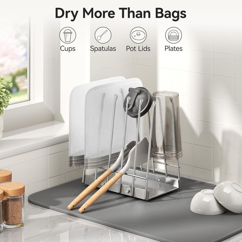 Reusable Bags Drying Rack, Plastic Bags Dryer for Ziplock Lerine