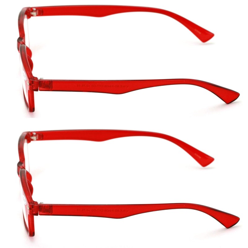 V.W.E. 2 Pairs Casual Rectangular Reading Glasses - Stylish Simple