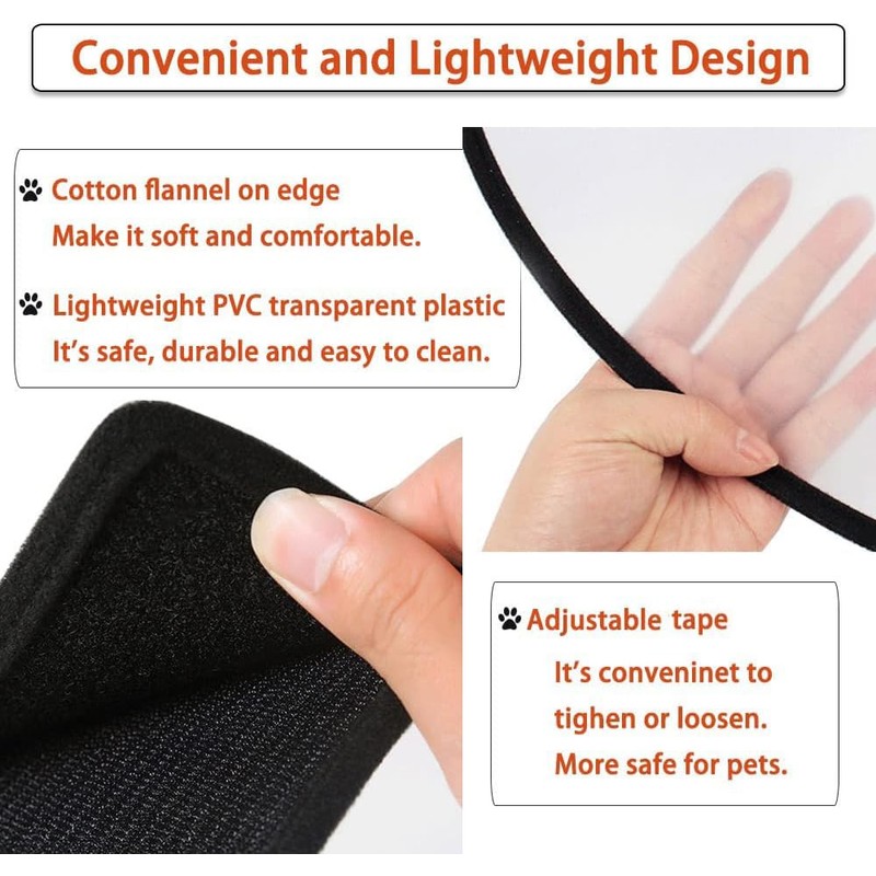 Voarge Pet Collar Protective Collar, Plastic Elizabethan Collar with Breathable