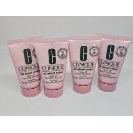 Clinique All About Clean Rinse Off Foaming Cleanser 1 Fl.oz (LOT OF 4) Travel Sz