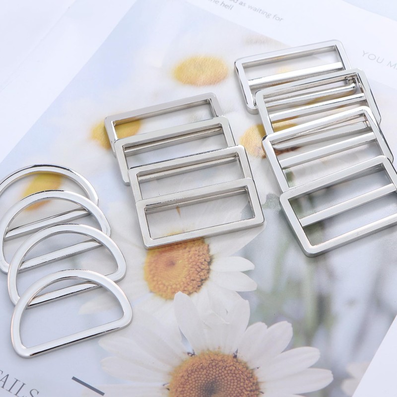 LEBATSION 12pcs Metal Buckles Kit for Straps Backpack DIY Purse