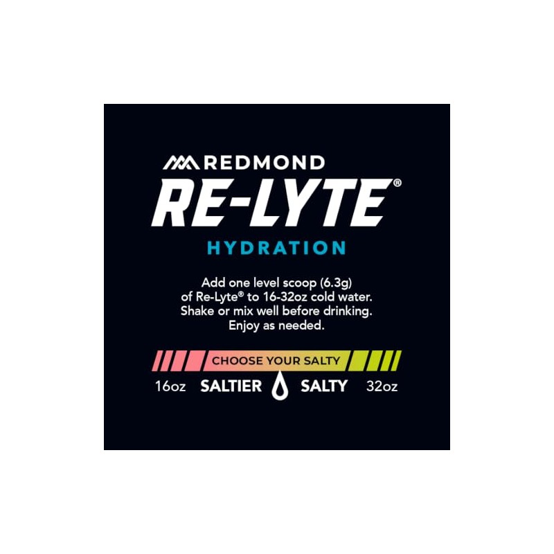 Redmond Lyte Electrolitos Naturales Real Salt Hidratación Clean Calorías Azúcares