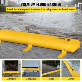 Flood Barrier for Home, 24 ft Length x 12 in Height Sandbag Alternative, Water Barrier for Flooding, Reusable PVC Water Diversion Tube