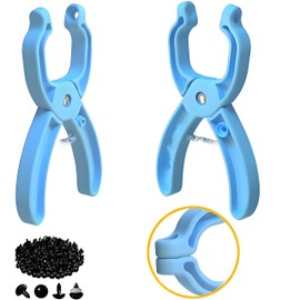 HKYLRAT 1Pcs Upgraded Safety Eye Tool Auxiliary Tool, Safety Eye Snapper Tool Safety Eye Pliers for Amigurumi Eye Snapper Crochet Tool for Stuffed 5-30mm Animal Eyes Doll Making Supplies (Blue)