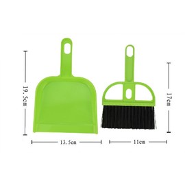 Pet Cage Broom Brush Dustpan Set - Small Cat Litter Sweeper for Pet Cage Clean and Car Keyboard Brush (Green)