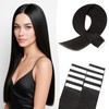 Tape Extensions Real Hair 10 Pieces 35 cm Natural Black