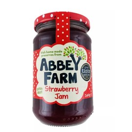 Abbey Farm Strawberry Jam, Extra Fruit, Irish Home Made Preserve, 340g