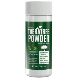 TheraTree Foot, Body and Shoe Powder with Tea Tree for Odor and Moisture Control with Organic and Natural Ingredients - Fresh Scent 4 oz