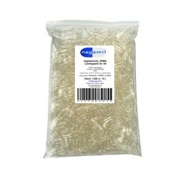 nagamil Empty Vegetarian HPMC Capsules, Size: 00, Transparent - Pack of 1000