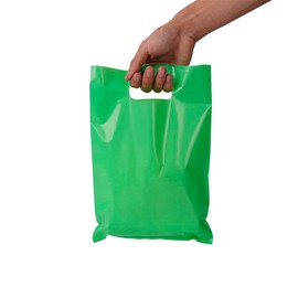 ysmile Green Plastic Shipping Bag with Handle for Small Business Poly Merchandise Bag for Retail in Bulk Gift Wrap Party Favor 2.5 Mil 7.8"x11.8"