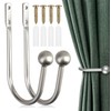 2PCS Curtain Tie Backs Hooks, Metal Curtain Holdbacks, Window Curtain