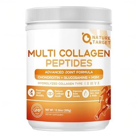 NATURE TARGET- “MultiColágenoPéptidosPolvo para Apoyo Articular, Colágeno Hidrolizado para Mujeres Hombres con MSM + GC,